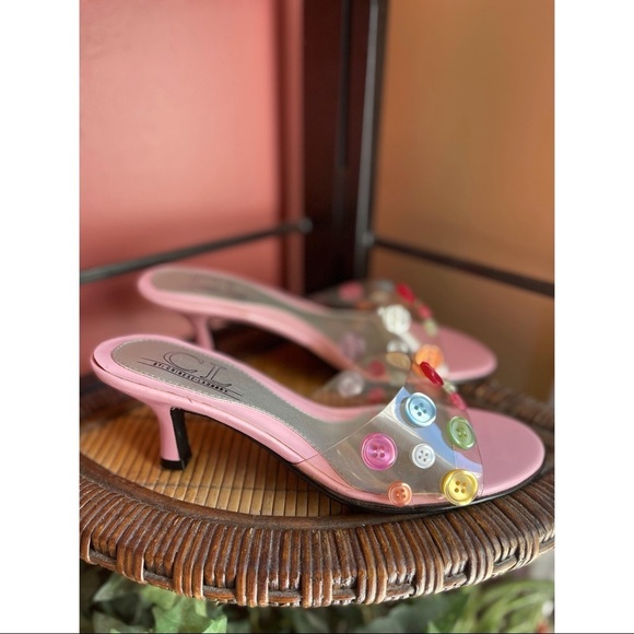 ‼️SOLD‼️VINTAGE Chinese Laundry pink button kitty heelssz6 - Picture 4 of 8